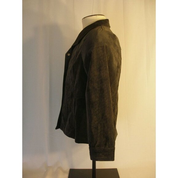ALIA Petite Medium Long Sleeve Corduroy Jacket (w/snap closure) - Picture 3 of 8
